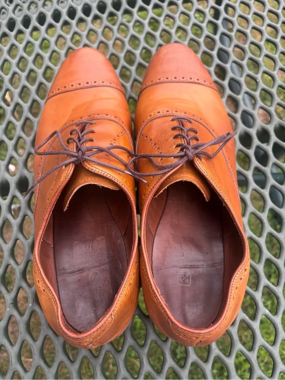 Allen Edmonds Hale Cap Toe Oxford Mens US 11.5 EEE 3E BrownLeather Dress Shoe